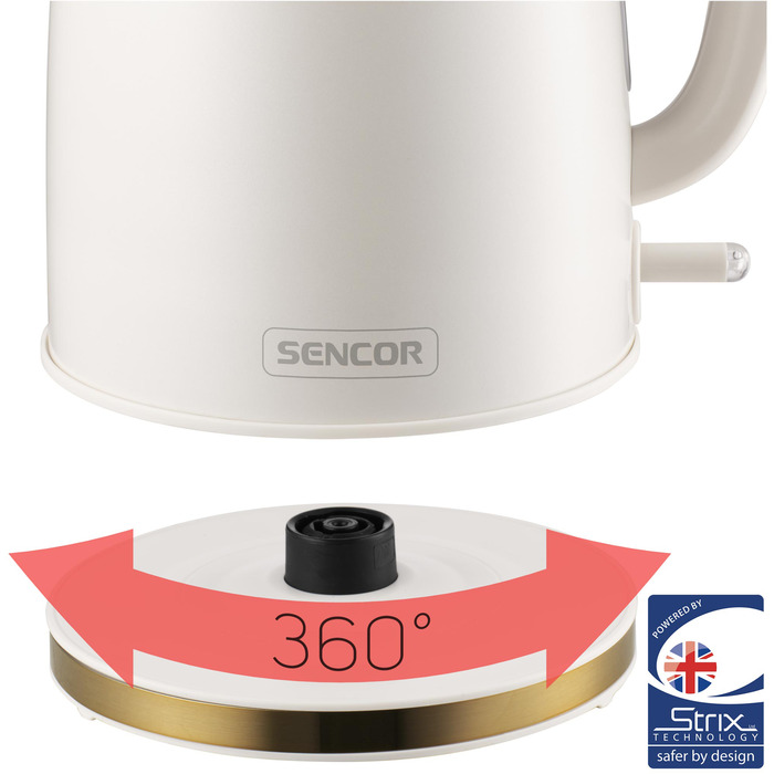 Електричний чайник Sencor SWK 1780WH, 2200 Вт, 1,7 л, білий
