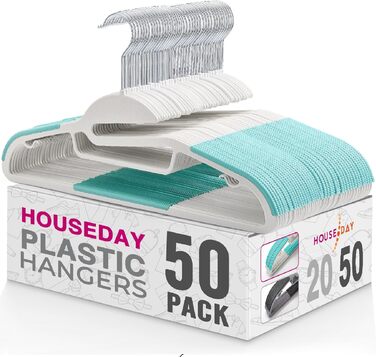 20 шт. Плечики для одягу HOUSE DAY з пластику, неслизькі, для вологого та сухого одягу, обертаються на 360°, міцні, економія місця