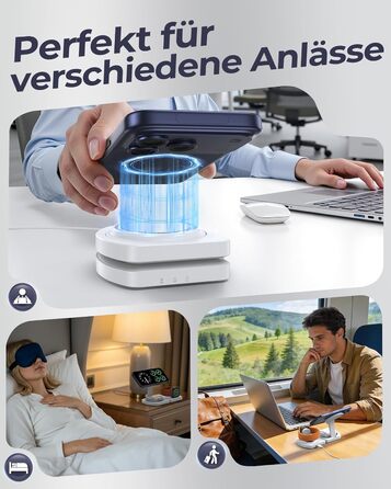 Бездротова зарядка Induktive для iPhone (MagSafe) 3-в-1: Apple Watch, AirPods, iPhone 17 Air/16/15/14/13/12 (Білий)