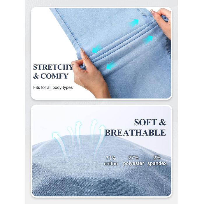 Джинси жіночі Baggy Daen широкого крою, висока талія, прямі, темно-сині, inseam 31 (M Petite) / світло-сині, inseam 29