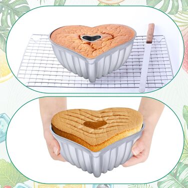 Форми для випічки Layhit 2 шт. Серцеподібні форми для тортів, 25.4 см, алюміній, антипригарне покриття, для свят та сімейних посиденьок