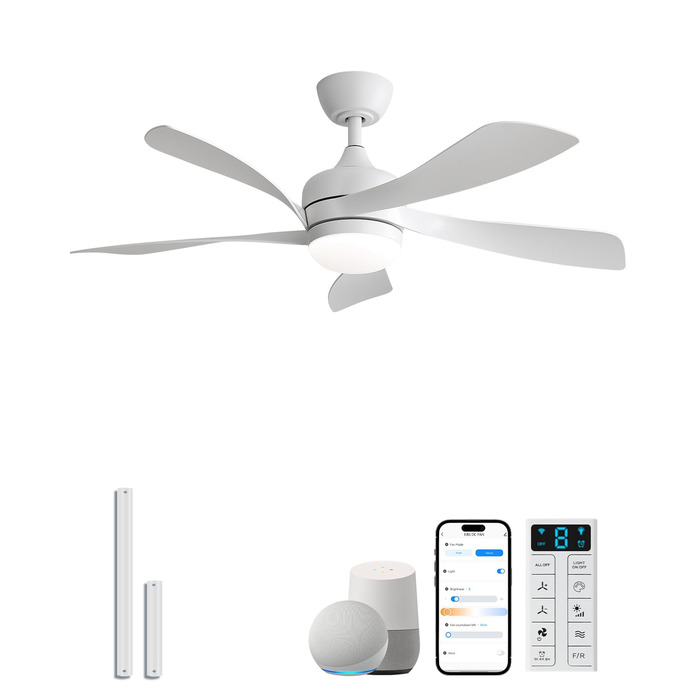 Стельовий вентилятор Sofucor Smart з підсвічуванням 114 см: LED, DC мотор, Alexa/APP, пульт, 6 швидкостей, режими зима/літо