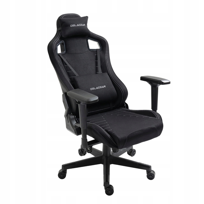 Ігрове крісло Delagear G 808, чорне, оббивка з тканини