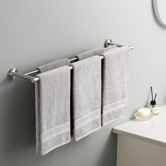 Тримач для рушників KES, подвійний, з нержавіючої сталі SUS304, 60 см, настінний, A2001S60