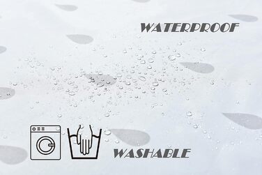 Штора для душу YOUNG DA текстильна біло-сіра з малюнком 