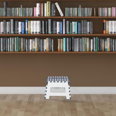 Складний табурет Relaxdays, дитячий табурет для ванни, кемпінговий табурет, до 150 кг, пластик, 22 x 35 x 28 см, білий/сірий