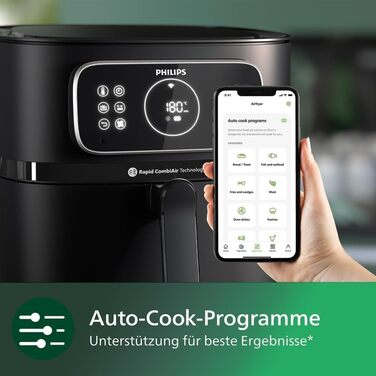 Philips Airfryer Combi 7000 Series XXL - 8.3 l (2 kg), 22-in-1 Airfryer, WiFi Connection, Automatic Cooking Programs, 99% Less Fat with Rapid CombiAir, Recipe App (HD9875/90)