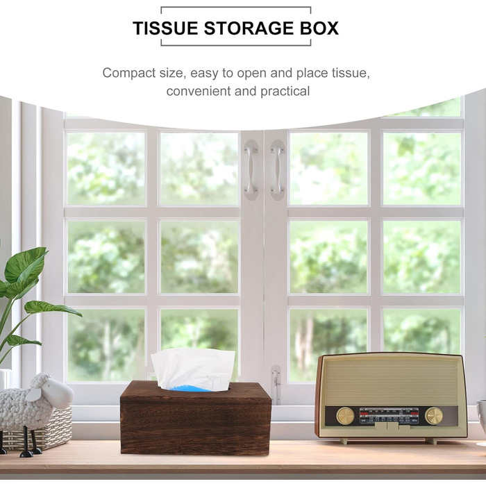 Cabilock 1 Piece Tissue Box Facial Tissue Box Wood Cosmetic Tissues Box Paper Towel Box Tissue Box Dispenser for Office Kitchen Living Room Bedroom Desk