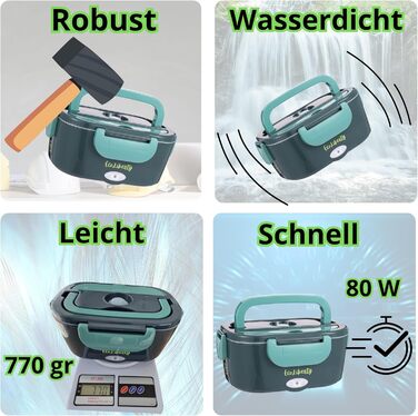 Електрична ланчбокс EcoLiberty 80W з підігрівом, 12/24/220V - для офісу, авто, вантажівки