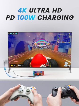 Док-станція USB-C Hub з 3 дисплеями, 2025 Upgrade: Dual 4K HDMI, VGA, 1000M Ethernet, 4 USB A 3.0/2.0, 100W PD, SD/TF, AUX 3.5mm, адаптер USB Multiport для Windows/Mac/Dell/HP та інших пристроїв з Type C (Чорний)