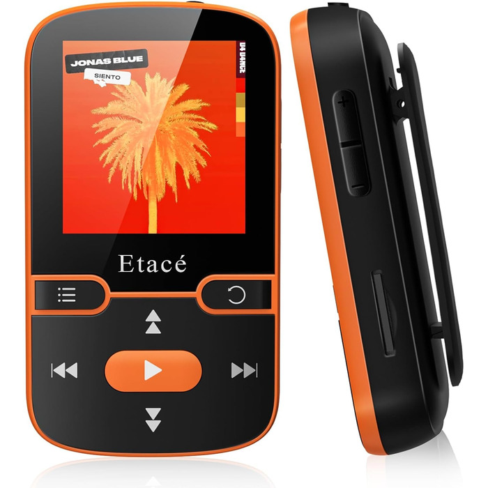 MP3 плеєр Bluetooth 5.3 Orange: Спорт, 16GB, Радіо, E-Book, Крокомір, Запис голосу, MicroSD до 128GB