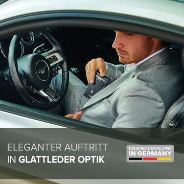 Чоловічий шкіряний гаманець Travando New York з кліпсою для грошей, RFID захистом, компактний, чорний та білий