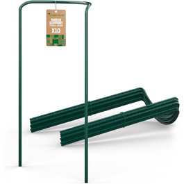 GardenGloss® підпори для кущів зі сталевим покриттям (10 шт) – напівкруглі підставки для квітів 70×40 см, опори для гортензій і троянд, сталева підпора для рослин