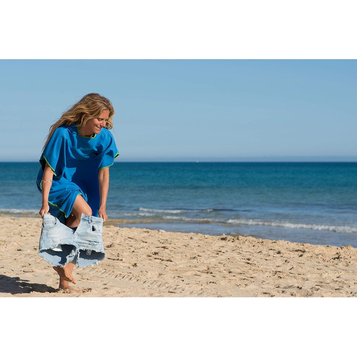 Fit-Flip Strandponcho for Surfers - Poncho Towel Quick-Drying Microfiber - Changing Aid Beach - Surf Ponchos Ultralight - Bathing Poncho for Adults