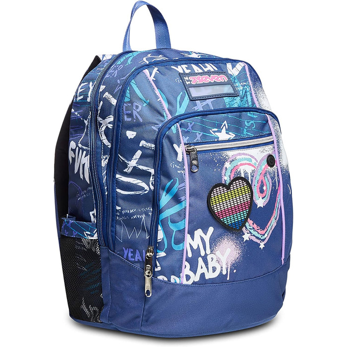 Рюкзак Seven Rucksack Advanced: для школи, університету та відпочинку. Просторий, з відділенням для ноутбука та кишенькою для пляшки, рожевий, фіолетовий, блакитний.