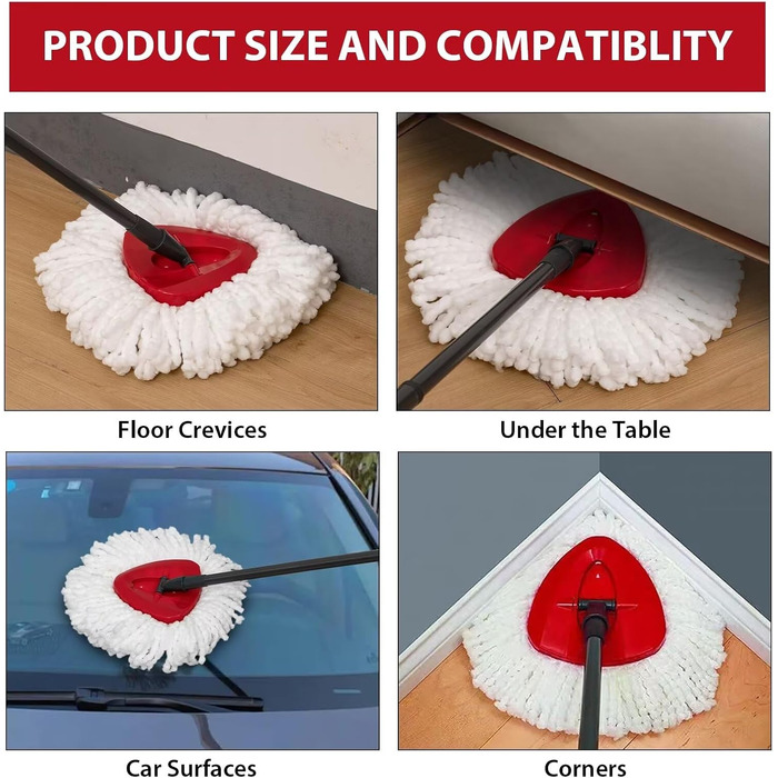 Replacement heads for Ocedar Mop, replacement head, EasyWrin Spin Mop heads, easy cleaning, 5 pieces