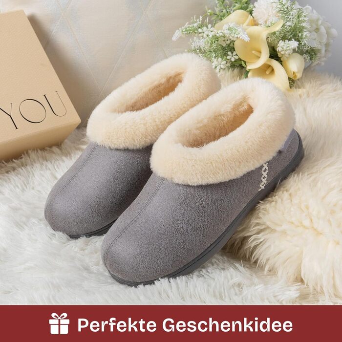 Жіночі халапи EverFoams зимові, антиковзні, теплі, з плюшем та піною з пам'яттю, 38/39 EU, сірі