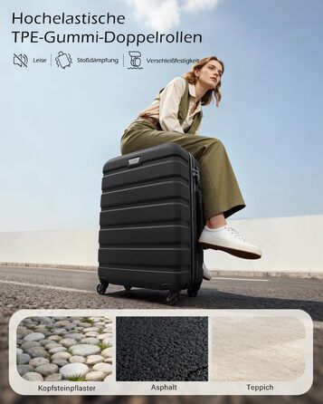 Набір валіз COOLIFE 3 шт. (M, L, XL) для сімейних та закордонних подорожей, ABS+PC, чорний