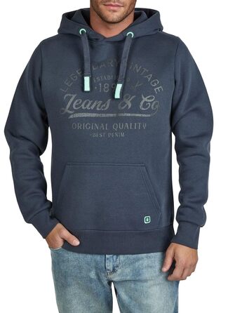 Чоловіче худі riverso Regular Fit RIVArmin з капюшоном та принтом, темно-сіре (Navy-anthracite)
