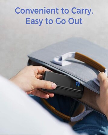 Power Bank 60000mAh з LED дисплеєм, 22.5W швидка зарядка, 4 виходи USB-C, чорний