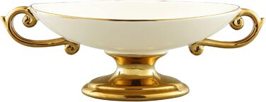 Золота етажерка Fanquare з 2 ярусами з кераміки та порцеляни, підставка для тортів, фруктів та капкейків