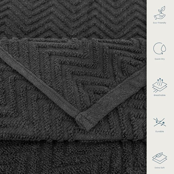 Рушники Casa Copenhagen Bora Bora: комплект з 4 шт. з бавовни, 76x152 см, для басейну, душу та пляжу. Яскраві кольори: рожевий, червоний, жовтий, блакитний (сірий). Дизайн Данії.