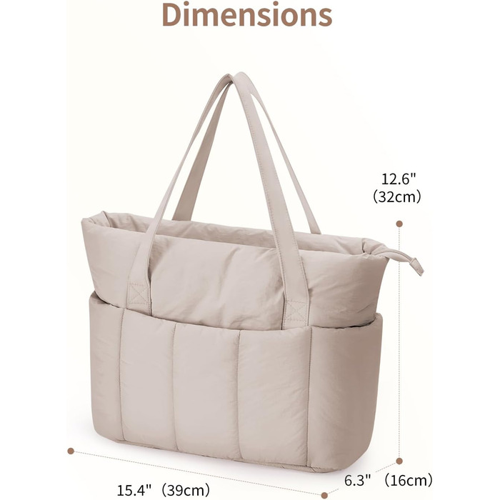 Сумка жіноча Narwey шопер велика, легка для роботи, школи, плеча, сумка для вчительки, Tote Bag з багатьма кишенями (Хакі)