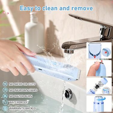 Електричний жіночий епілятор 2-в-1, Dual-Head, вологостійкий для обличчя, тіла, ніг та бікіні (Блакитний)