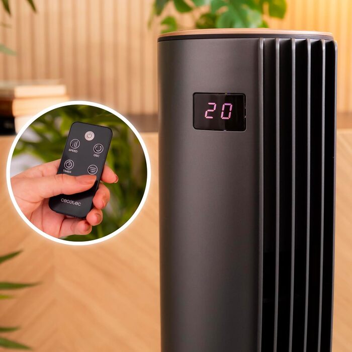 Турбовентилятор Cecotec EnergySilence 9090 Skyline, 76 см, білий, з пультом керування та дисплеєм