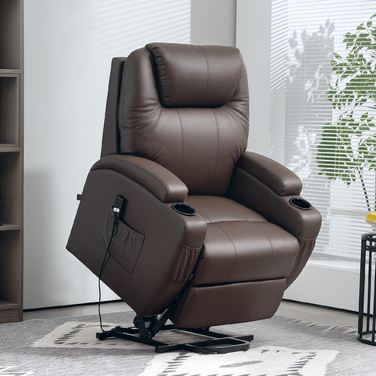 HOMCOM Lift Chair, Reclining, Recliner with Cup Holder & Storage Pouch, Remote Control | Aosom