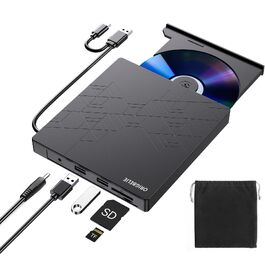 Зовнішній DVD-записувач ORIGBELIE 6 в 1, USB 3.0 CD/DVD ROM +/-RW привід для ноутбука, ПК, Mac OS, Windows 11/10/8/7, Linux