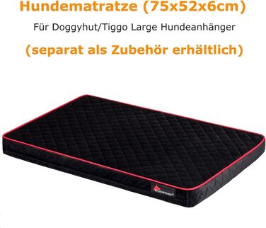 DOGGYHUT® Преміум великий велосипедний причіп для собак 2 в 1 / Візок для собак / Біговий візок для собак, об'єм 270 літрів, для собак середніх та великих порід до 35 кг, чорна матрац для собак