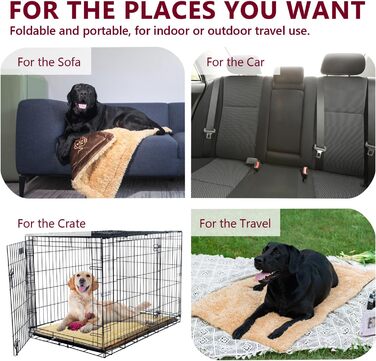 Килимок для собак Comfy, великі породи - миючий, плюшевий, стильний, 110x70 см, червоний