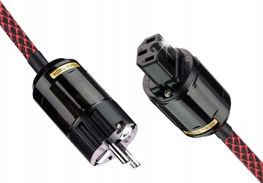 Hi-End силовий кабель живлення 230V Schuko C15/C13, червоний, 0,5м