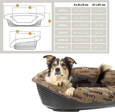 Килимок для собак та котів Ferplast SOFA 'CUSHION' - м'яке ліжко для домашніх тварин, сірий, 85 x 62 x 28,5 см