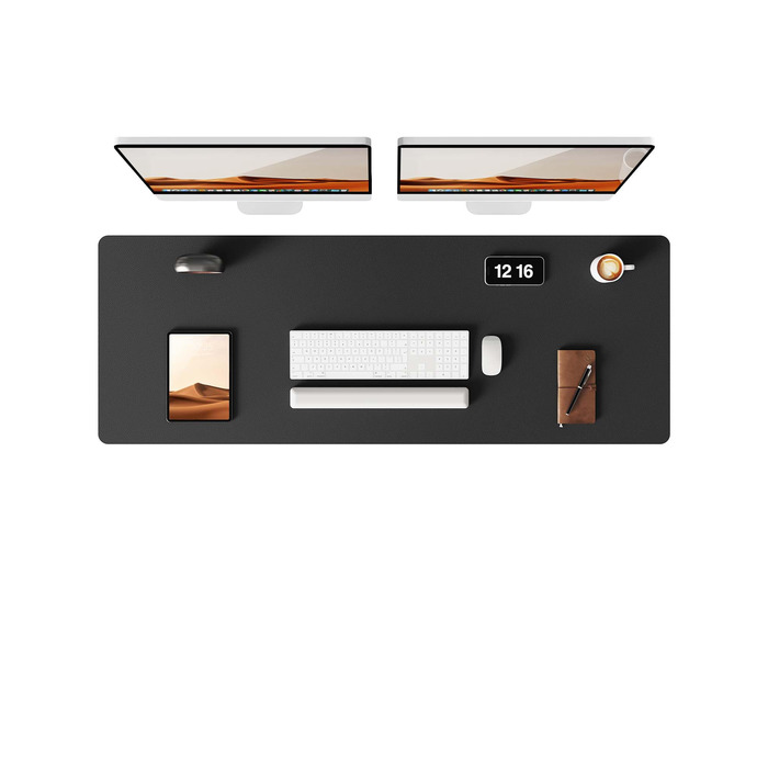 Килимок для миші шкіряний великий XXL YSAGi 120x43 см, преміум-якість, чорний - підкладка на стіл для офісу та дому