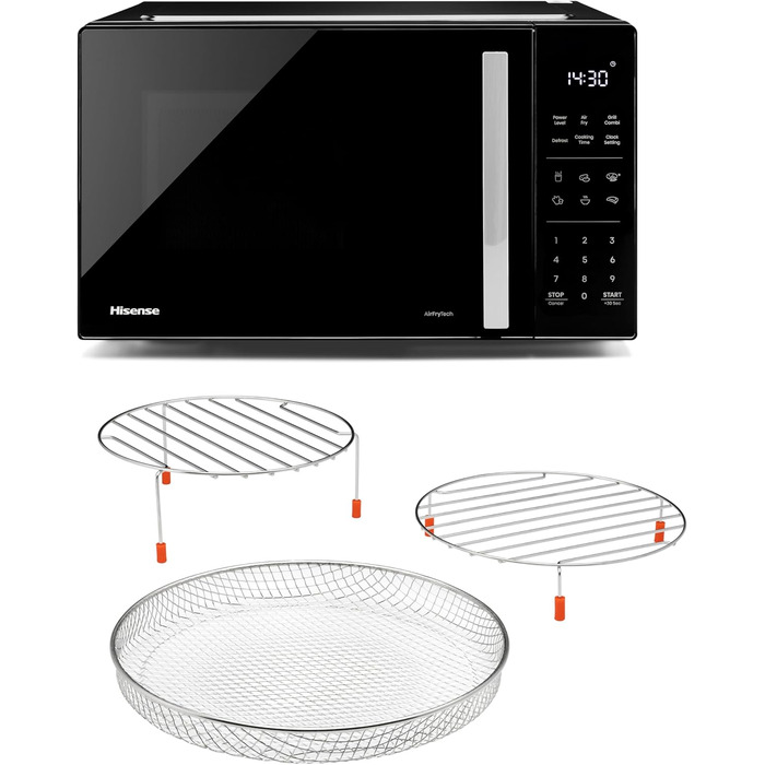 Мікрохвильова піч Hisense H23MOBS5HC 23 л, 900 Вт, AirFry, 4 в 1, чорна