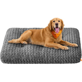 Ліжко для собак Feandrea XL, м'яка подушка для великих собак, 110 x 73 см, сірий колір, зручне та миється, антиковзаюча підкладка, PGW293GN01