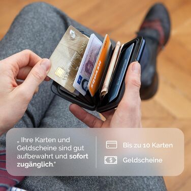 Кардхолдер ÖGON Smart Case Oslo: Алюмінієвий, RFID захист, Navy Blue