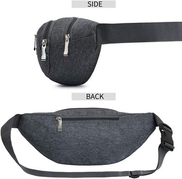 Водонепроникна поясна сумка на пояс для жінок та чоловіків, 3 кишені на блискавці, для піших прогулянок, відпочинку на природі, спорту, подорожей, гаманець (Сірий)