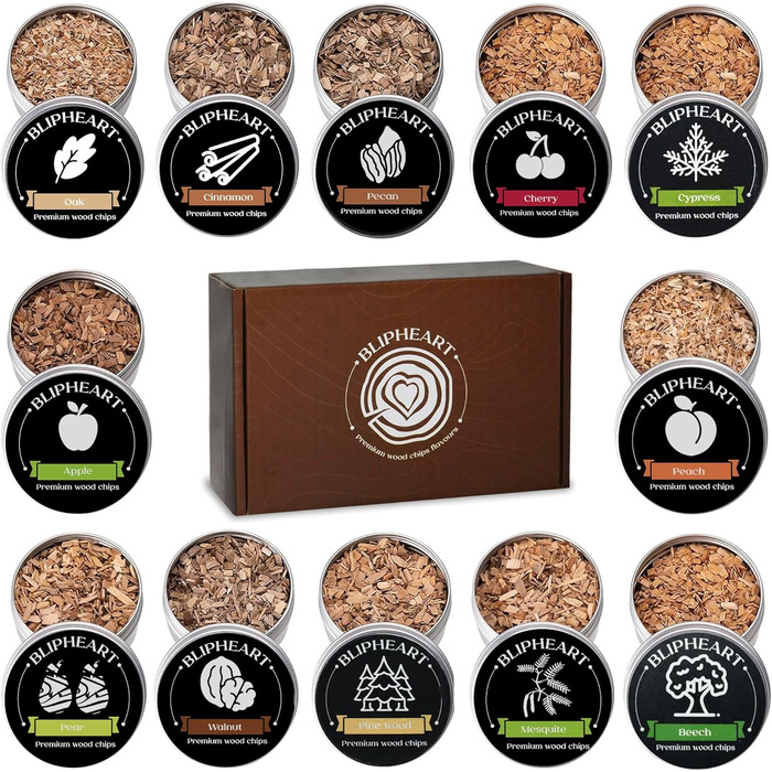 Тріски для коктейльного смокера, 12 смаків, натуральні тріски для приготування напоїв, Bourbon, Whiskey, кулінарні тріски, подарунок для чоловіка