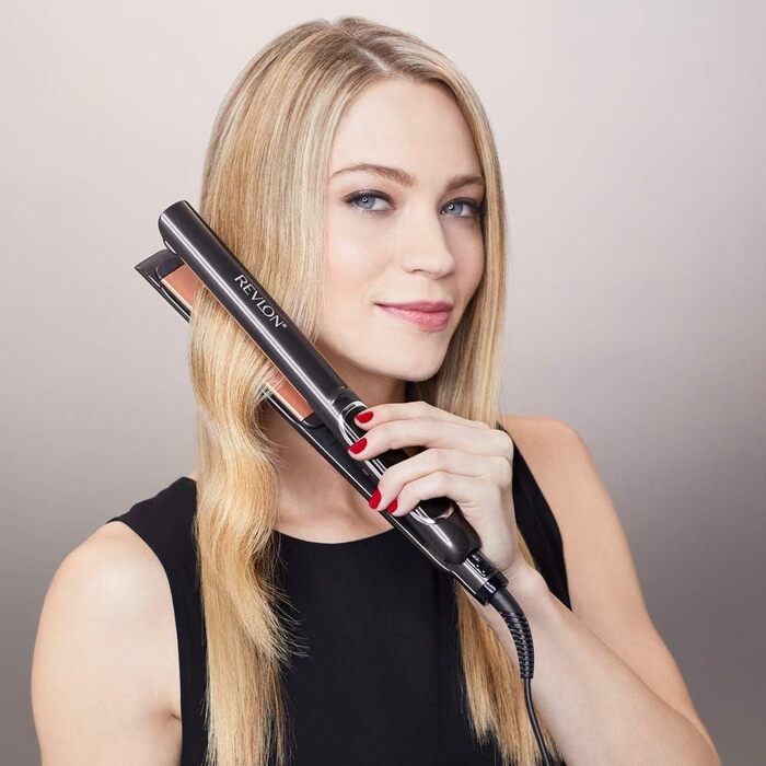 Revlon SmoothStay 25mm Coconut Oil Infused Straightener with Travel Pouch - Adjustable Temperature up to 235°C