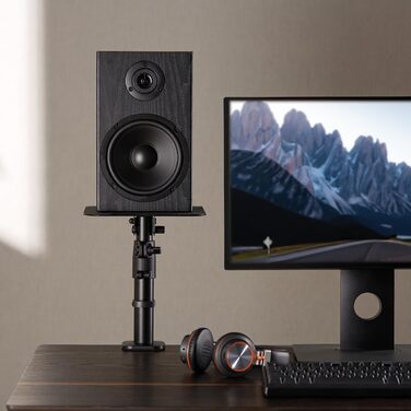 Підставка для динаміків mywall HS30L: 2 шт., чорний колір, настільна, кут нахилу +/-15°, вантажопідйомність до 15 кг