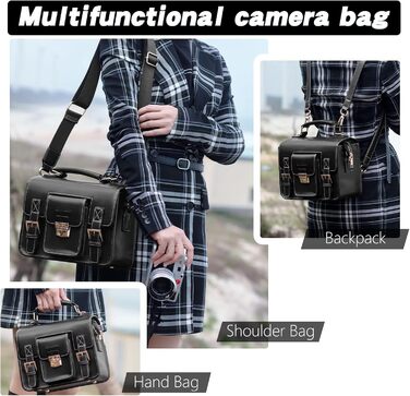 Чохол для камери Cwatcun: водонепроникний, ретро-дизайн, сумісний з Canon, Nikon, Sony (SLR/DSLR, беззеркальні)