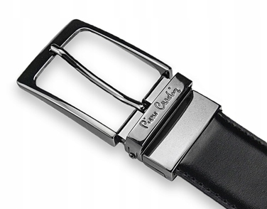 Двосторонній шкіряний ремінь Pierre Cardin, чорний/коричневий, 125 см