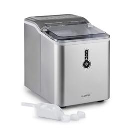 Машина для приготування льоду Klarstein Eiswürfelmaschine - 12 кг/24 год, 8 хв цикл, 1,5 л резервуар, LED-дисплеї, портативна, з прозорим кришкою, з лопаткою - для вечірок (срібна)
