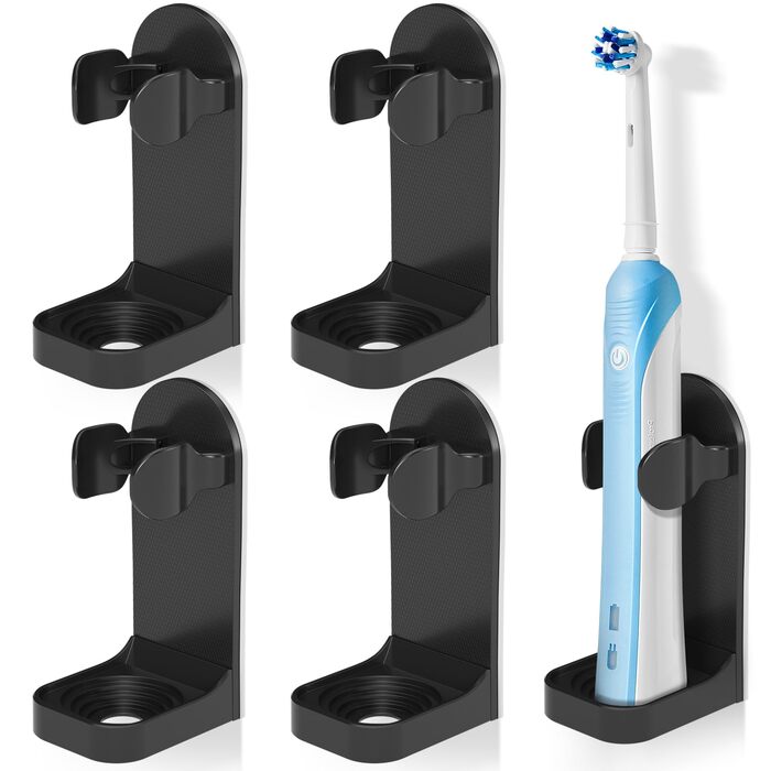 Тримач для електричної зубної щітки Hommand (4 шт.) настінний, чорний