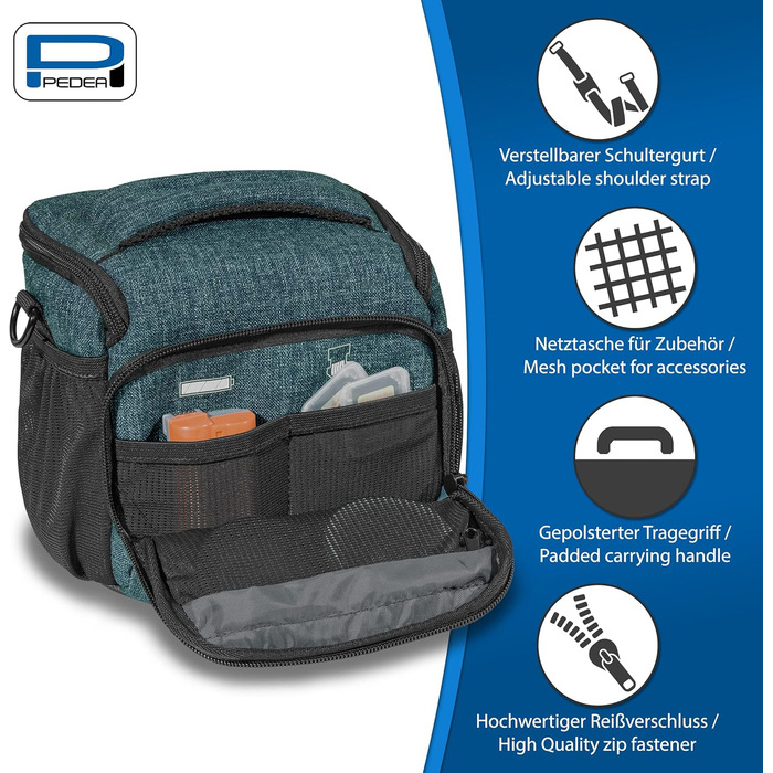 Сумка для камери PEDEA DSLR з водонепроникним чохлом (Petrol)