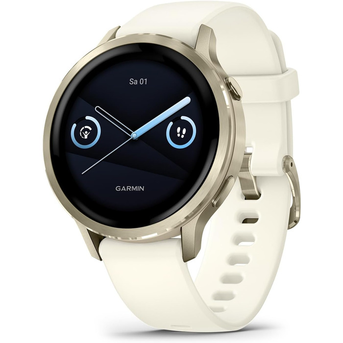 Розумний годинник Garmin Venu 4 Beige/Lunargold 41mm - Фітнес-трекер з AMOLED дисплеєм, 80+ спортивних програм, EKG, Health Status, фітнес-тренер