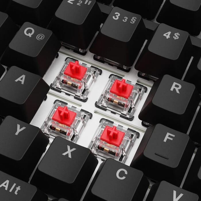 Sharkoon Skiller SGK25 RGB – ігрова клавіатура, 75% layout, Hot Swap, перемикачі Huano RED, чорна